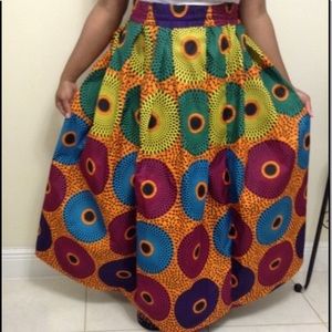 Sale!!African Wax Ankara Pleated Skirt